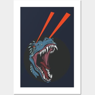 laser dinosaur Posters and Art